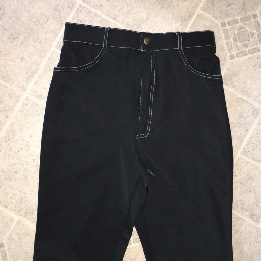 HOUSE OF FIELD STRETCH BLACK FLARE LEG PANTS EUC - Picture 2 of 8